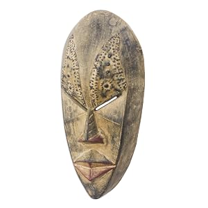 Novica,WallArt,Mask,Decor,Sculpture,Wood,Brass,Decorativa,Decoración Mural,Madera,Mascara,Escultura