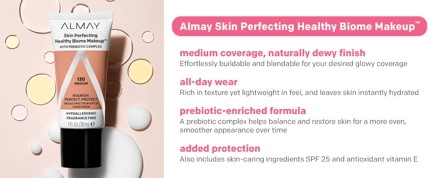 healthy biome, almay, makeup, face, foundation