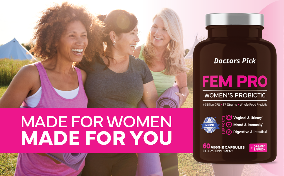 womens probiotics fem pro probiotic prebiotic acidophilus gut health saffron