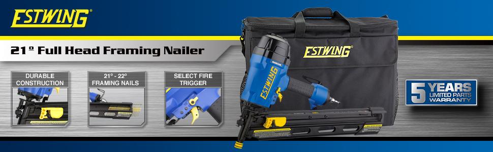 estwing, efr2190, full head framing nailer, framing, fencing, install,