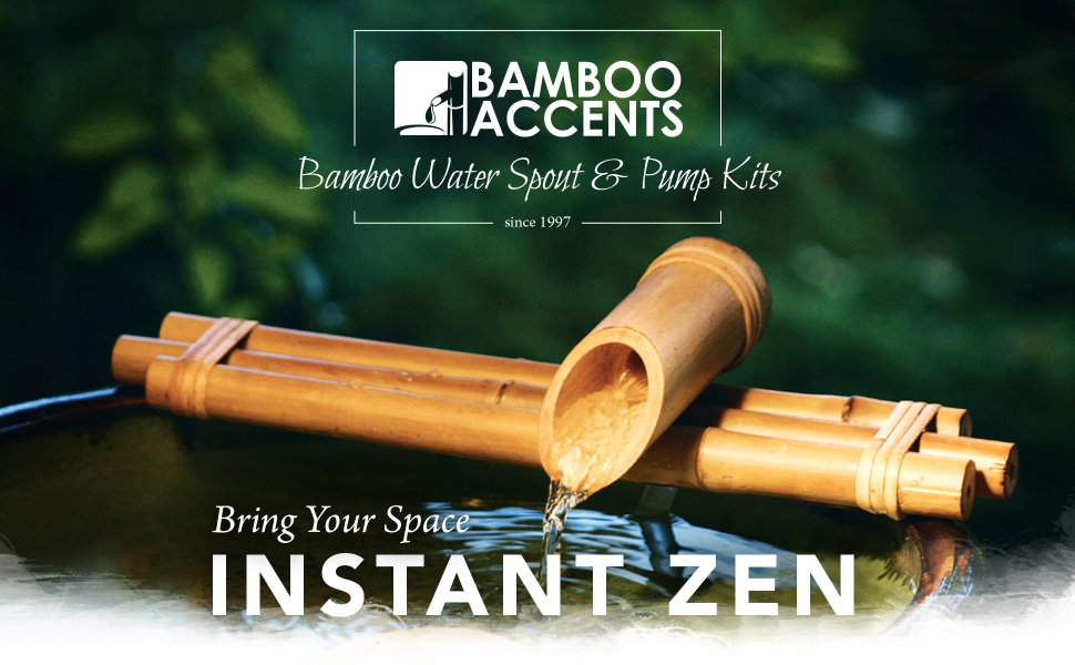 bamboo water spout waterfall feng shui pump humidifier fountain garden bowl fresh sound stone