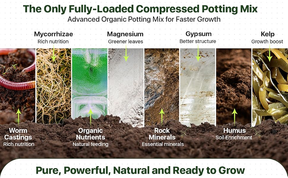 organic pottig soil mix premium indoor outdoor garden plants worm castings kelp mycorrhizae coco