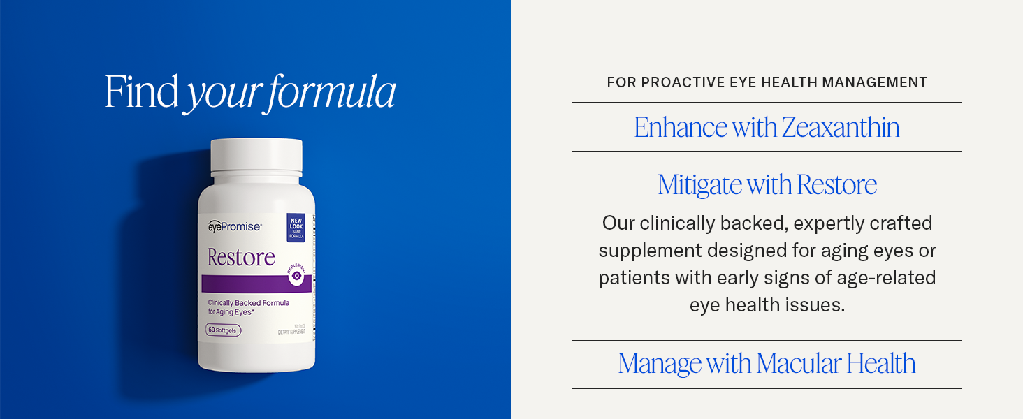Mitigate with Restore: Designed for aging eyes