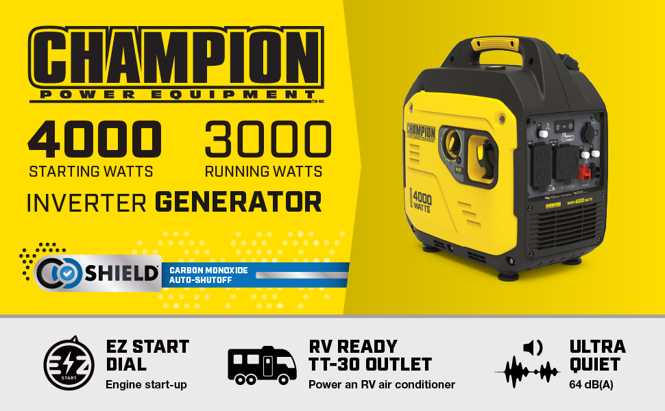 Champion POwer Equipment 100809 4000/3000 Watt Inverter Generator Parallel Ready