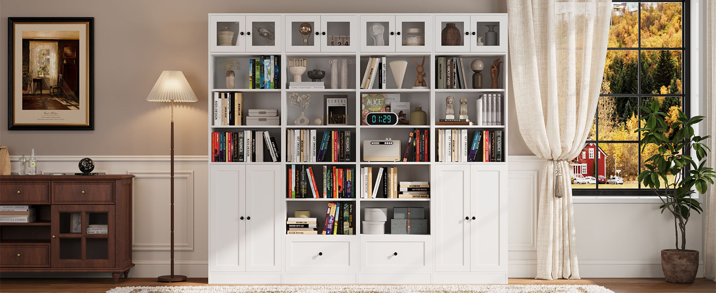 TUSY 85.5&amp;#34; Tall Bookshelves for Living Room