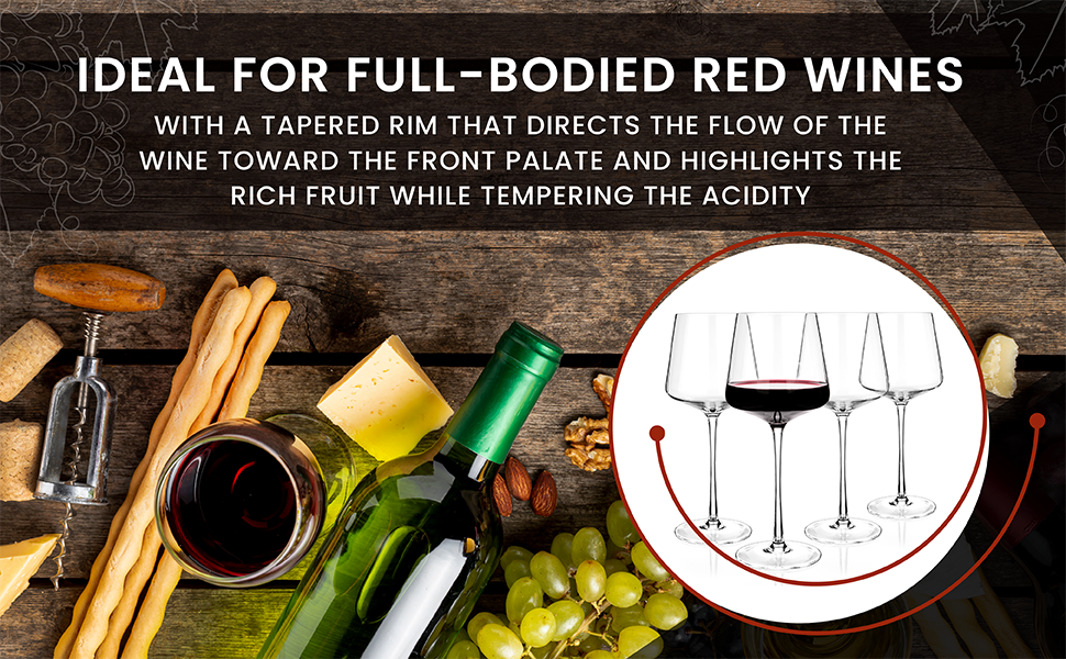 Ideal for full-Bodied red wines