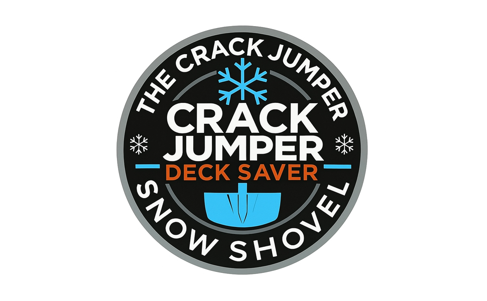 The Crack Jumper Deck Saver Snow Shovel, designed specifically for use on decking