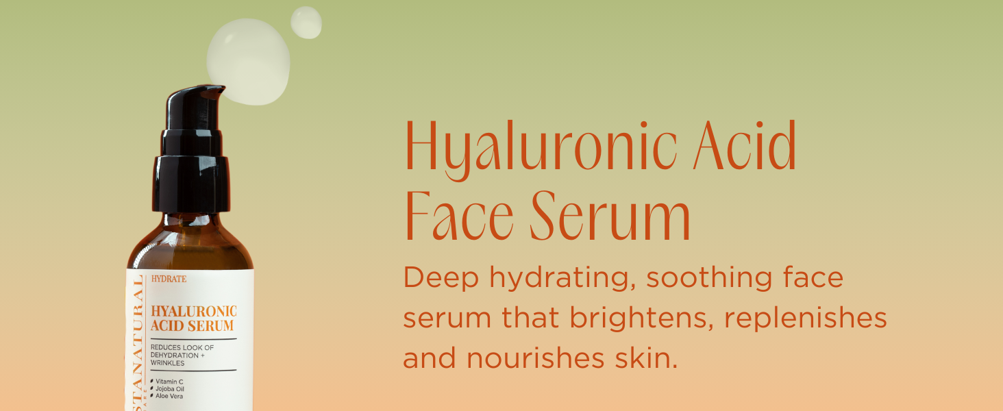 Hyaluronic Acid - Deep hydrating, soothing face serum that brightens, replenishes and nourishes skin
