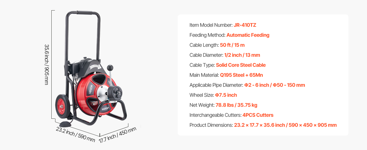 sewer drain auger