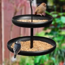 Metal Hanging 2-Tier Bird Feeder