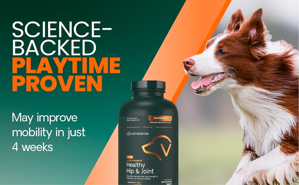 Clinically tested to promote healthy hip and joints for medium and large dogs