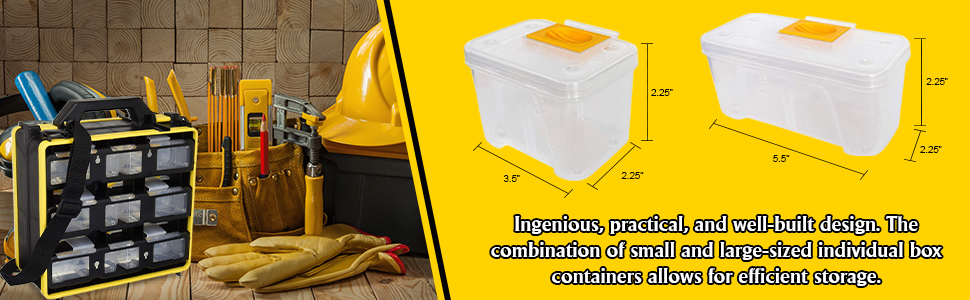 Ennovatools tool box organizer hardware storage screw nuts nails bolts compartment container dewalt