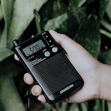 SANGEAN DT-200X portable AM FM pocket radio with selectable stereo/mono switch and 3.5mm Stereo Jack