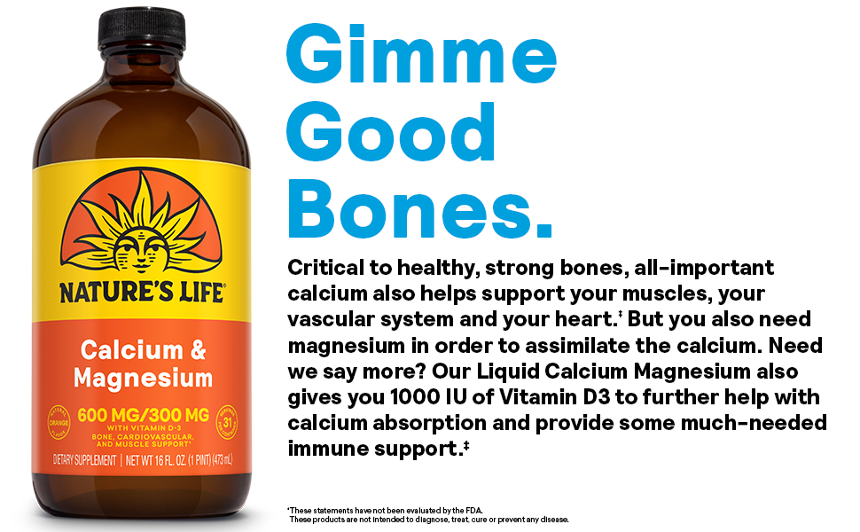 NATURE'S LIFE Liquid Calcium Magnesium Supplement with Vitamin D