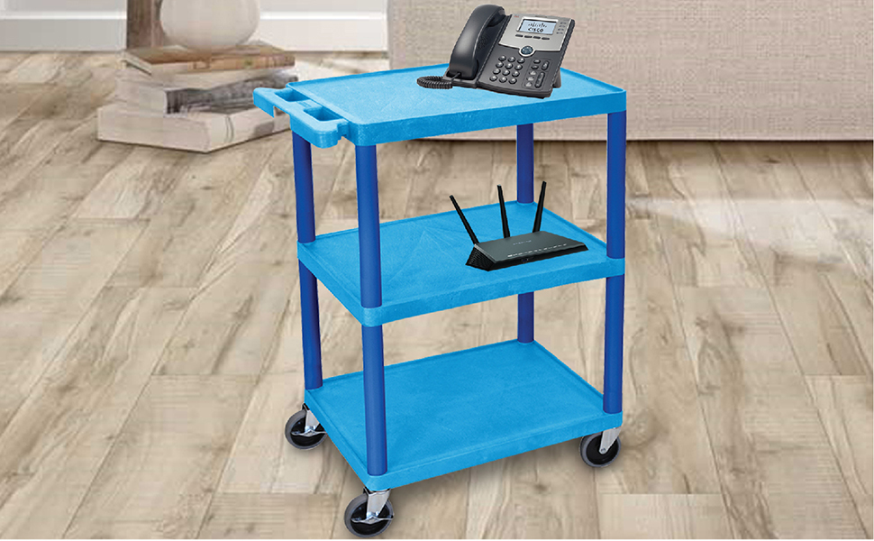 Luxor Utility Cart - 3 Shelves Structural Foam Plastic