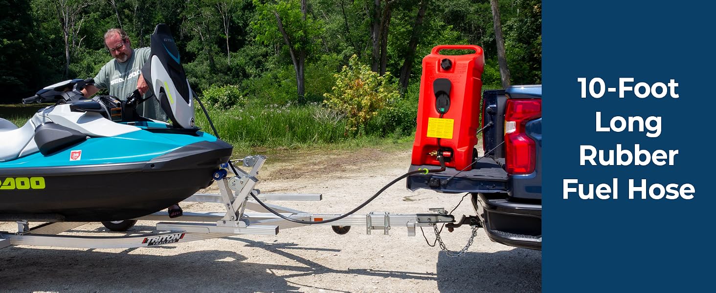 includes a 10 foot long rubber fuel hose