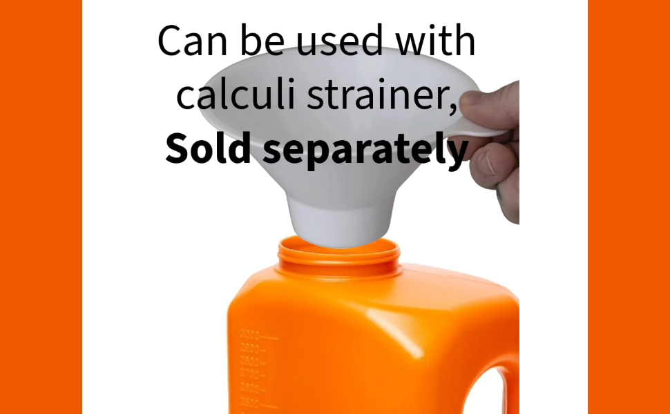 Large Male Urinal with Leak Proof Screw Cap Lid 24-Hour Urine Collections Bottle Containers
