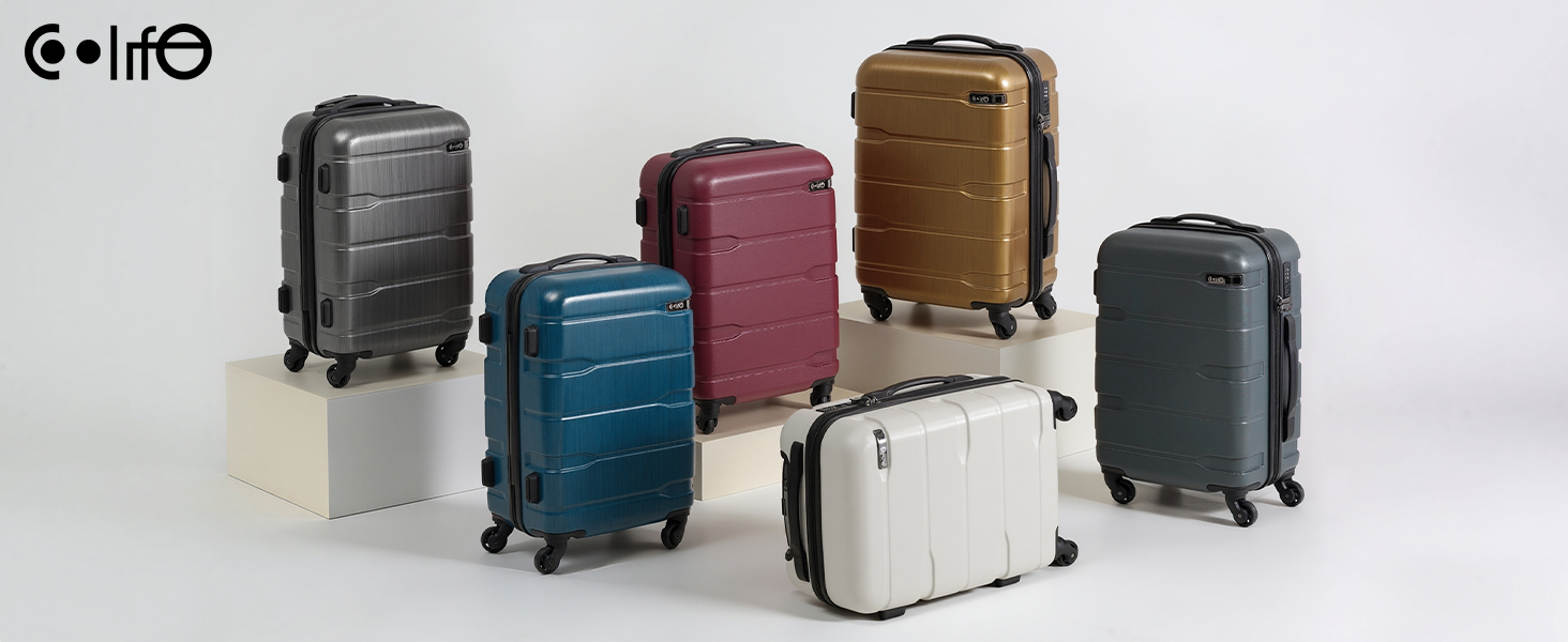 Coolife Carry-ons Luggage Set 20in/24in/28in