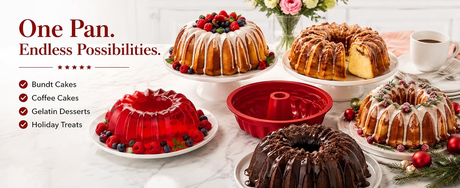 different options of baked goods to make in the pan