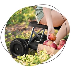 Image of garden stools for gardening seniors.