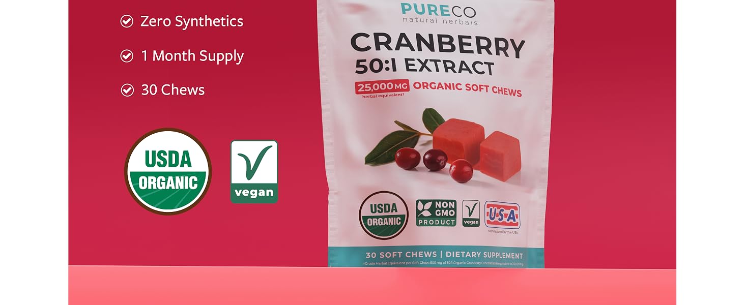 organic cranberry vegan non gmo chews