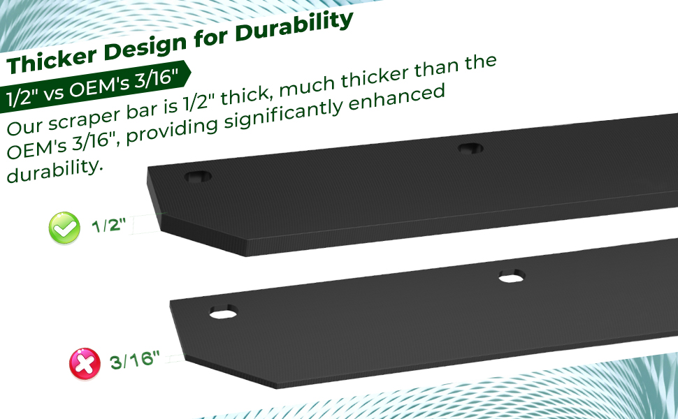 1/2&amp;#34; Poly Cutting Edge Scraper Bar- Replacement for John Deere 54&amp;#34; Front Mount Snow Blade Plow