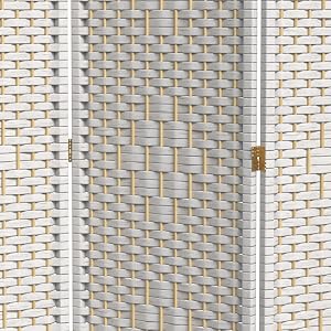 Woven white fiber room divider