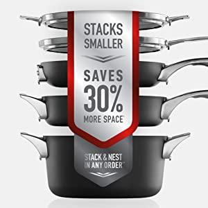 Calphalon Premier Space Saving Saves 30% More Space