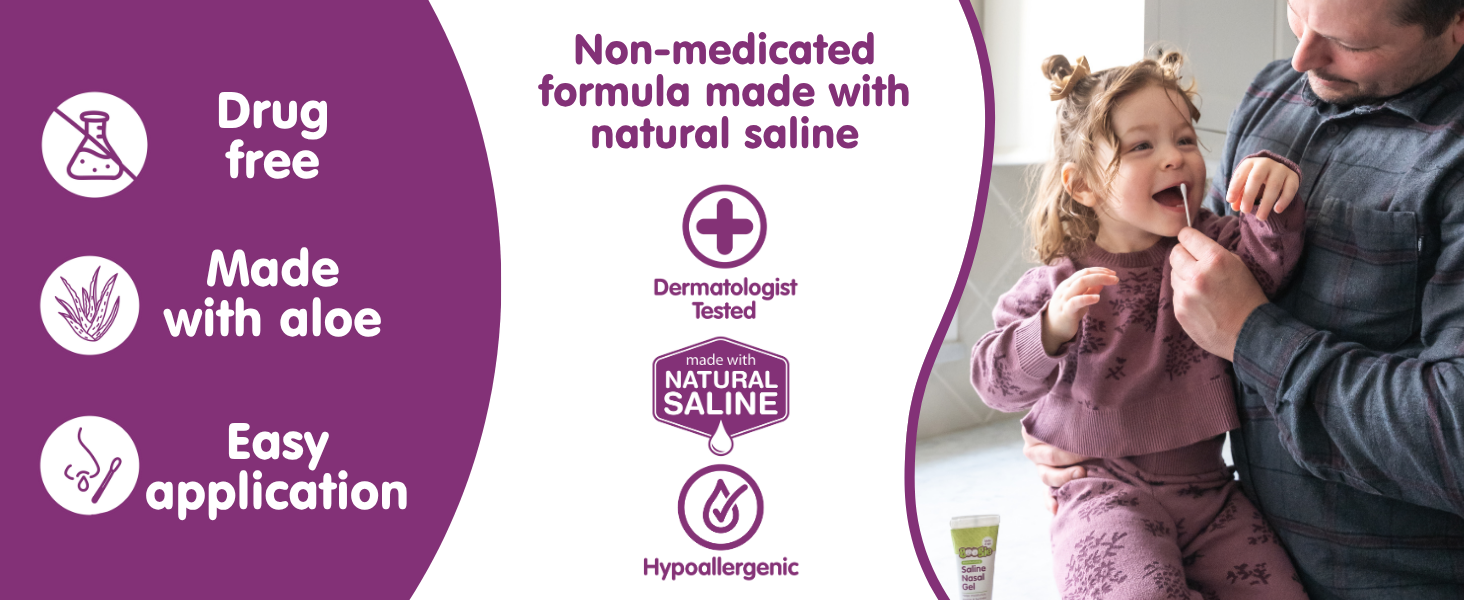 Boogie saline nasal gel non-medicated formula made with aloe