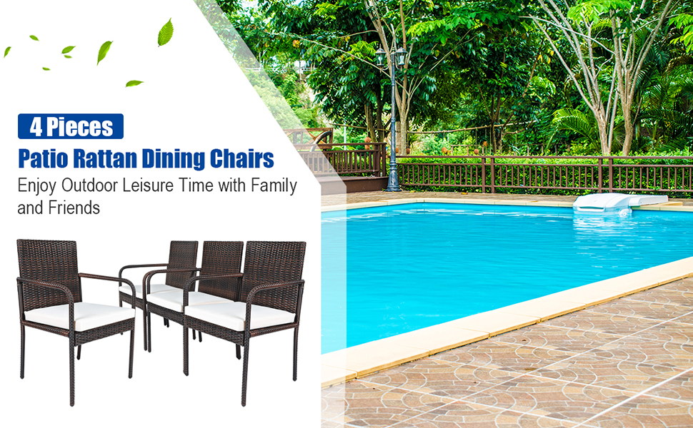 4 pieces patio dining chairs