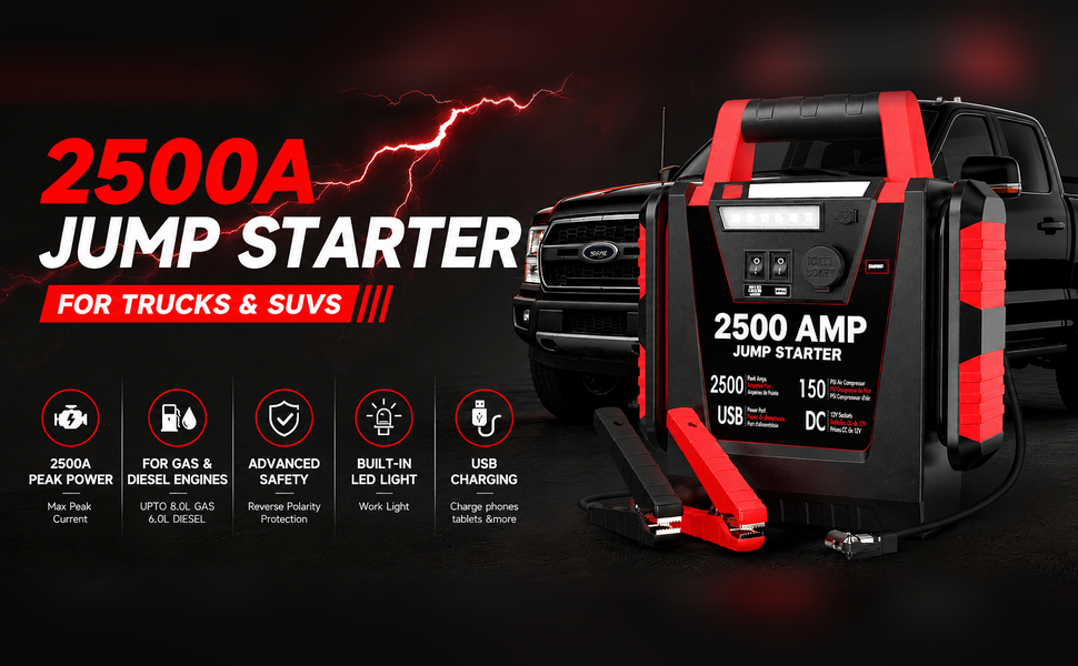 Car Jump Starter with Air Compressor