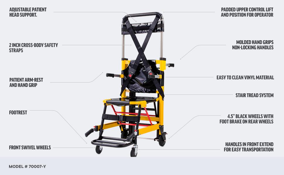 Medical Supplies Manual Track Evacuation Stair Chair Emergency Patient Transport Hospital Ambulance