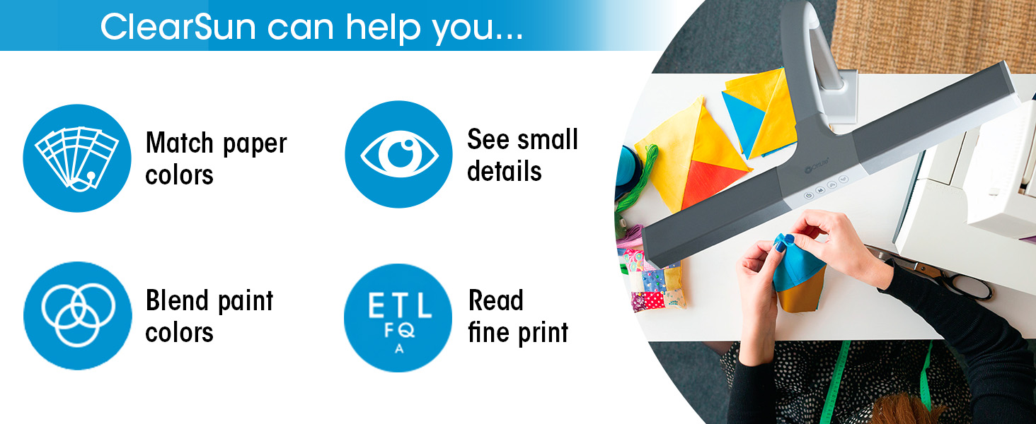 ClearSun LED Can Help You Match Paper Colors See Small Details Blend Paint Colors Read Fine Print