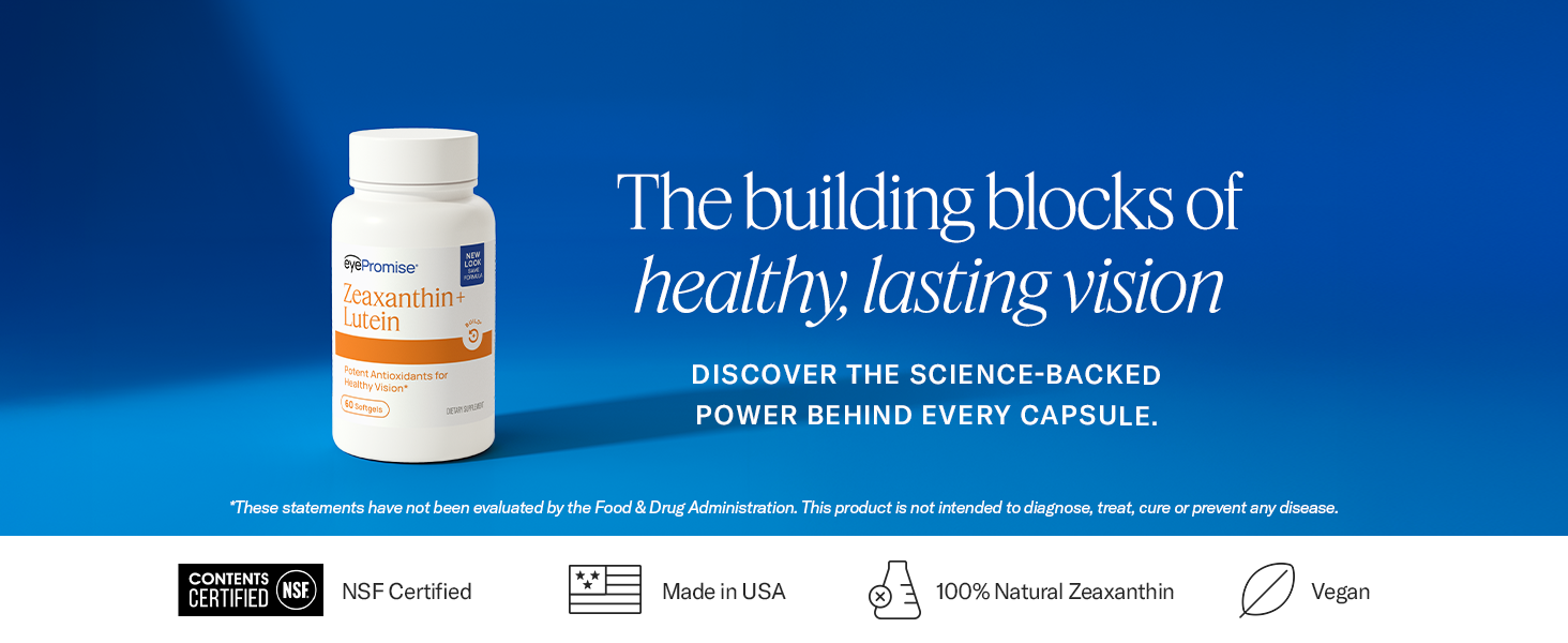 NSF Certified, Made in USA, 100% Natrual Zeaxanthin, Vegan