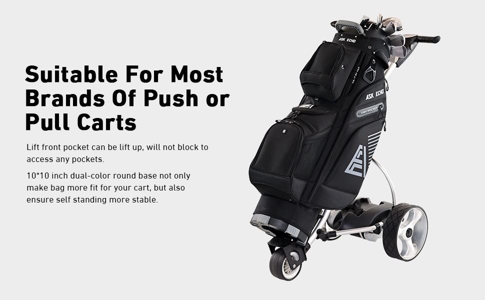 T-LOCK GOLF BAG JUMBO GRIPS ASK ECHO ORGANIZED GOLF CART BAG