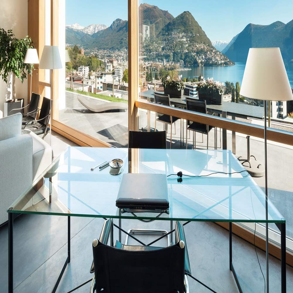 16 inch Square Glass Table Top - Tempered - 1/2" Thick Glass Surface, Safe Beveled Edge, Eased Corners, Multipurpose for Dining Table, Patio, Coffee and End Table