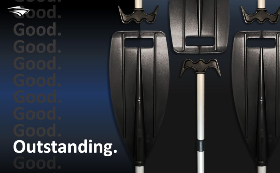 Pactrade Marine, Kayak Paddle, Telescopic, Black Blade, Boat Hook, Anodized Aluminum