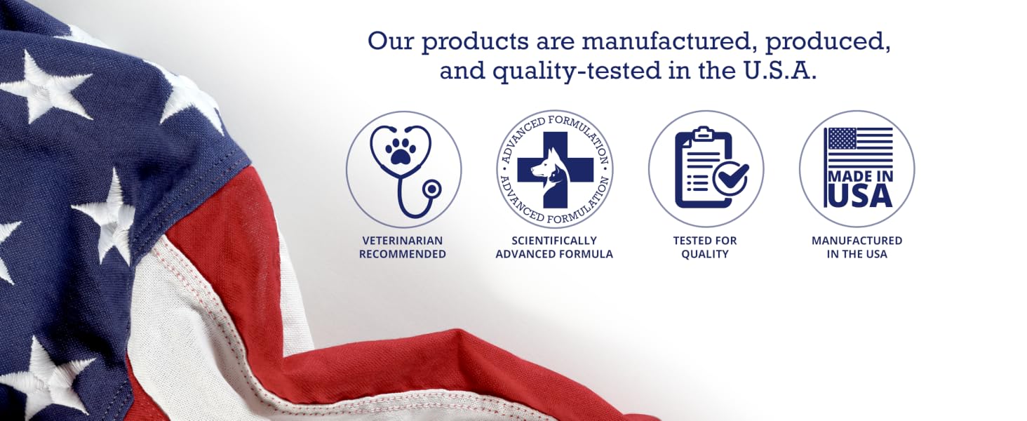 Manufactured, produced and quality tested in the USA