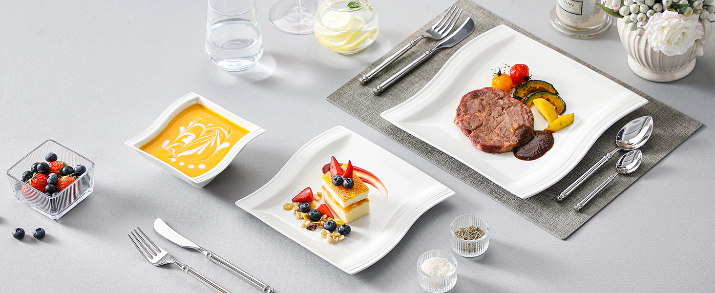 ivory white dinnerware sets plates and bowls sets square dishes plate sets dish set