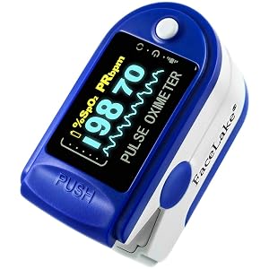 Facelake 350 Pulse Oximeter Blood Oxygen SPO2 Monitor Screen Display Adults Kids Case Batteries