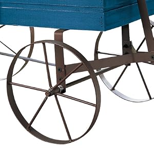 Blue wooden wagon