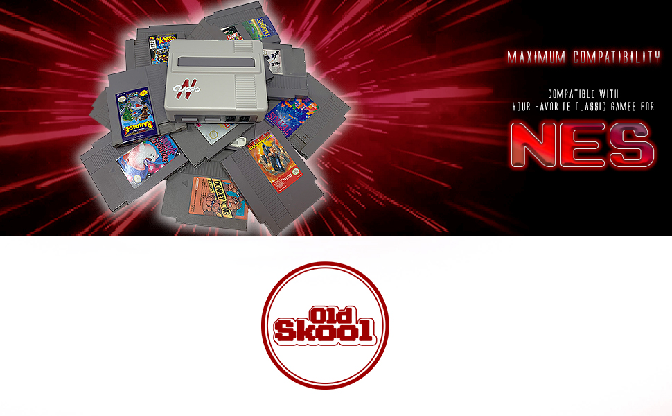 Old Skool Classiq 2 Retro Gaming System Compatibly with NES SNES Videogame Cartridges