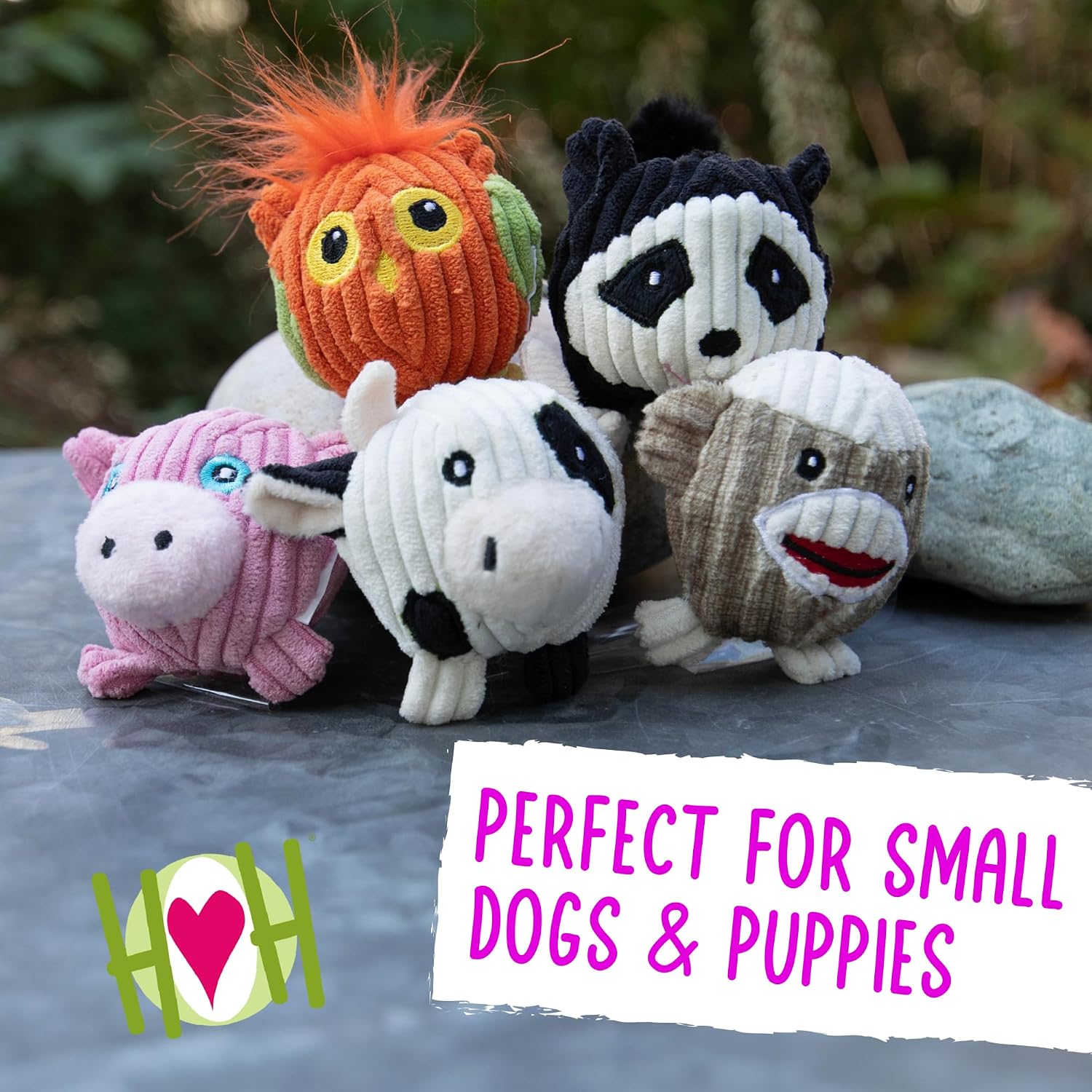 HuggleHounds Knottie Plush Dog Toy - Dog Stuffed Animal Toy, Squeaky Puppy Toys, for Small, Medium & Large Dogs, Durable Plush to Keep Them Busy - Dottie Cow, Large