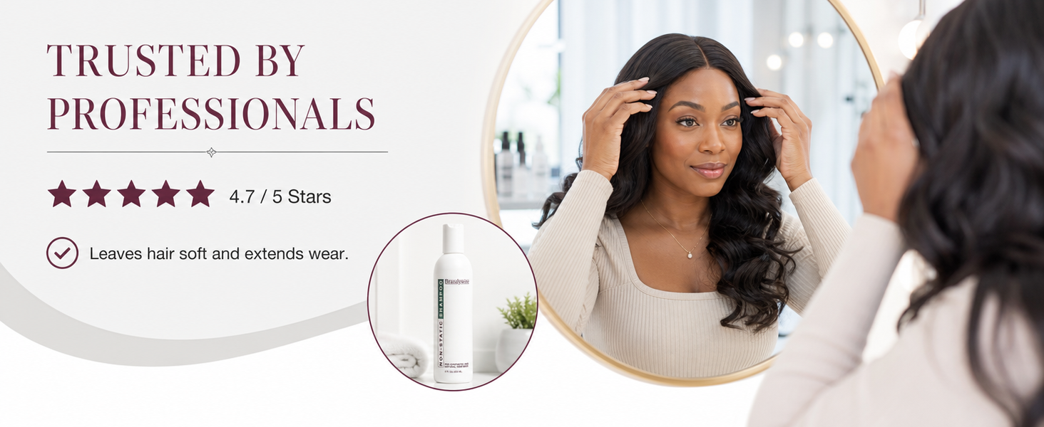Anti static shampoo for wigs and natural hair