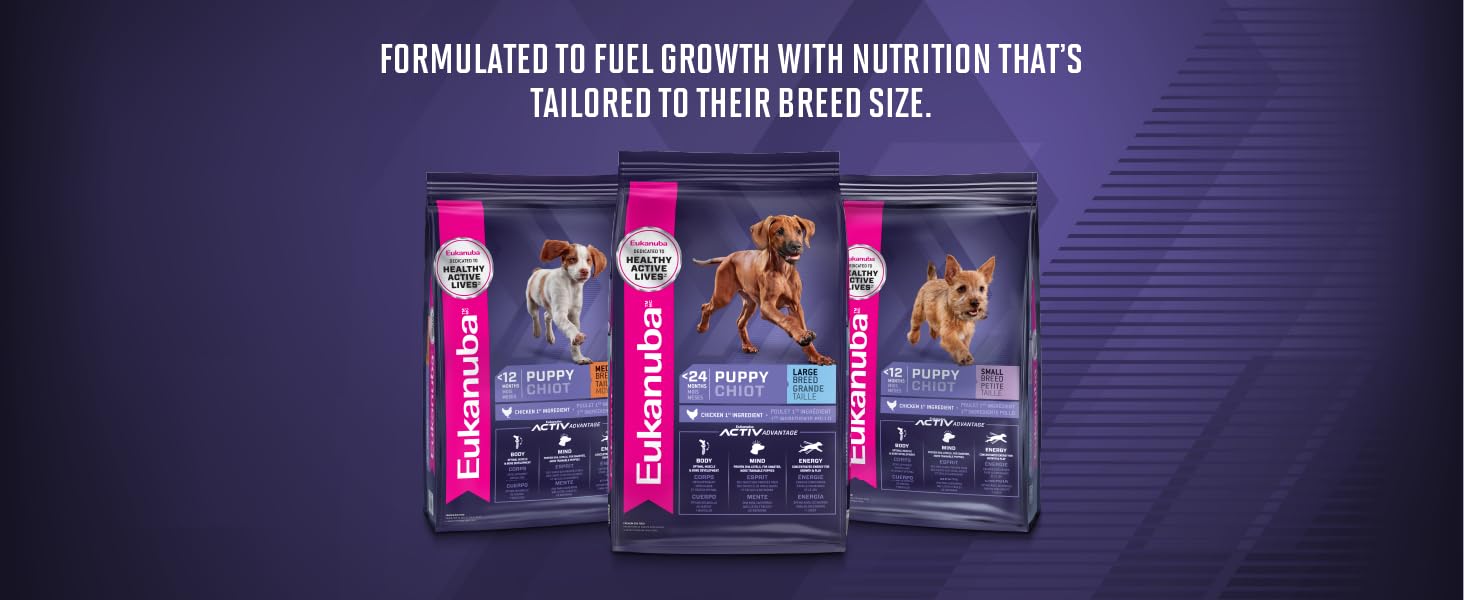 Eukanuba Puppy Dog Food for small medium large size breed puppies