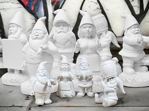 Gnometastic Gnude Gnomes - Group photo unpainted gnomes - mini and standard size