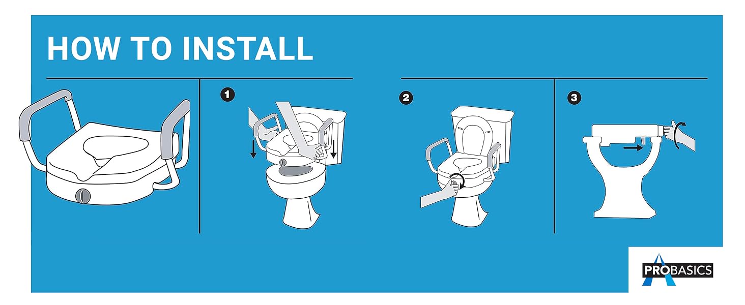 Lock Raised Toilet Seat Riser with Arms
