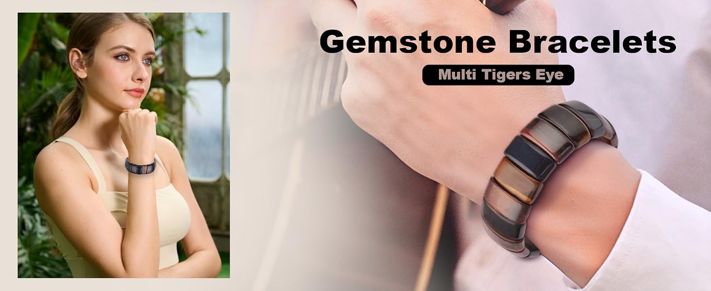 Gemstone Bracelets - Multi Tigers Eye