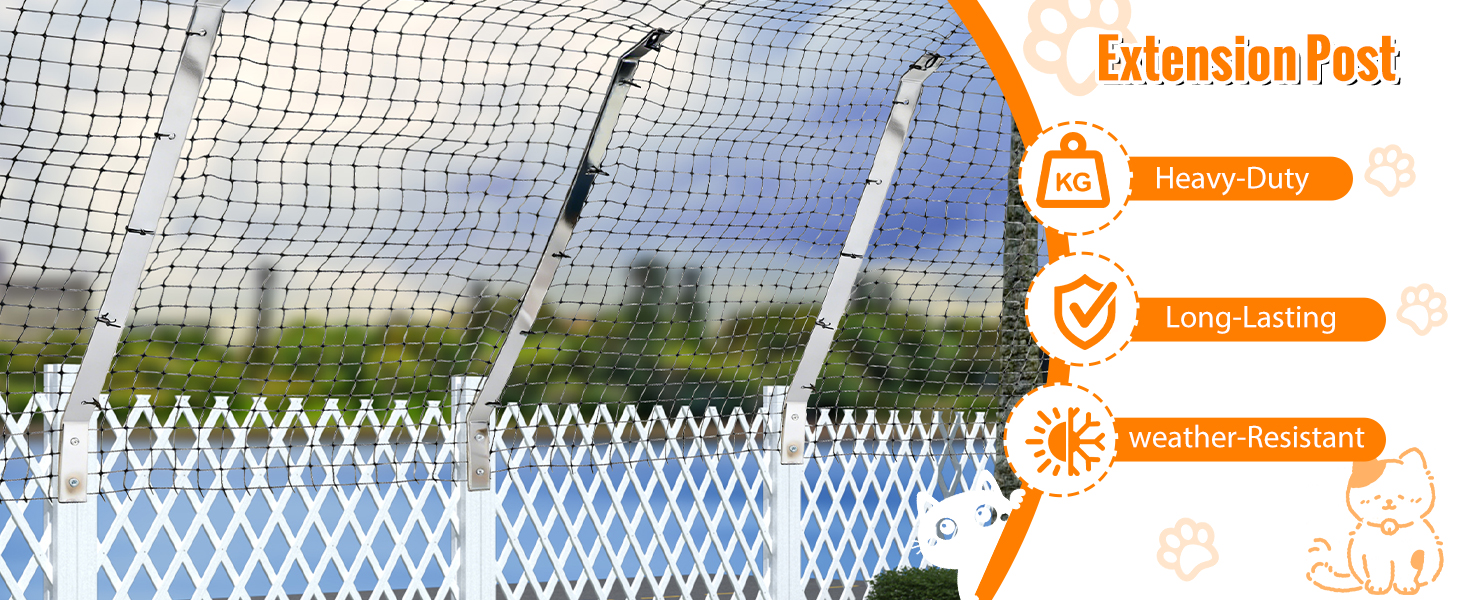Cat Fence Retrofit System Curved Fence Extenders Anti-Climb Jump Outdoor Barrier