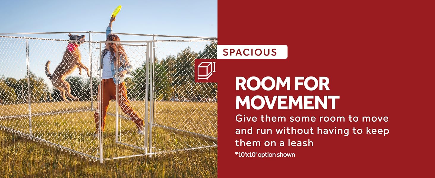 Lucky Dog 5&amp;#39; x 5&amp;#39; x 4&amp;#39; Heavy Duty Outdoor Chain Link Dog Kennel Enclosure - Feature desktop 2